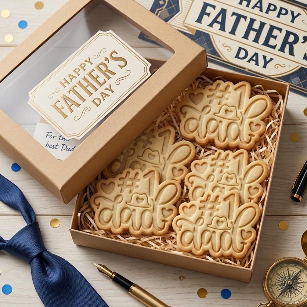 Number 1 Dad Cookie Cutter & Stamp, Father's Day Gift Fondant Cutter, Best Papa Ever Celebration Biscuit Stamp