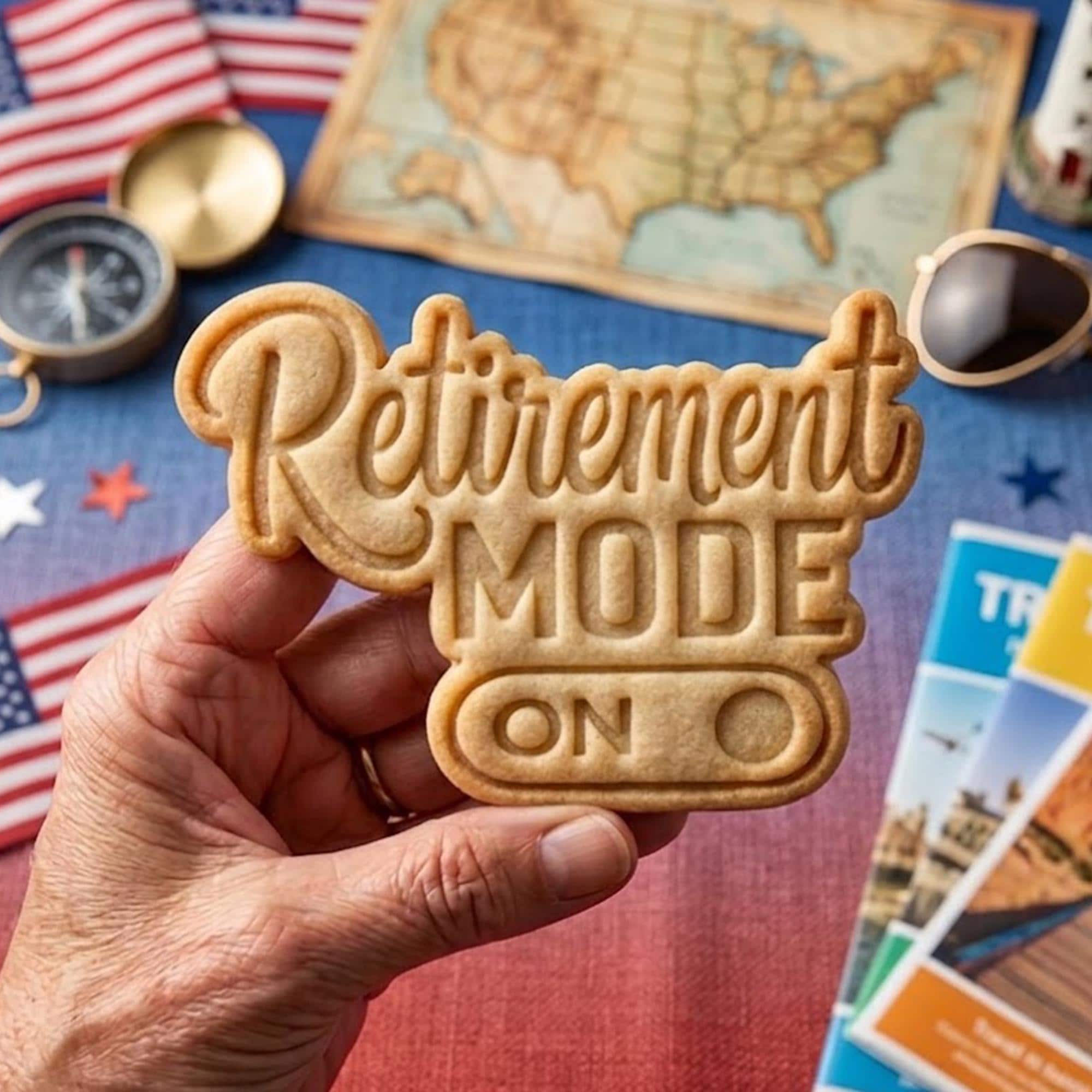 Retirement Mode Cookie Cutter Stamp, Retirement Party, Retirement Gift, Retirement Cookie, Custom Retirement Cutter, Clay Cutter