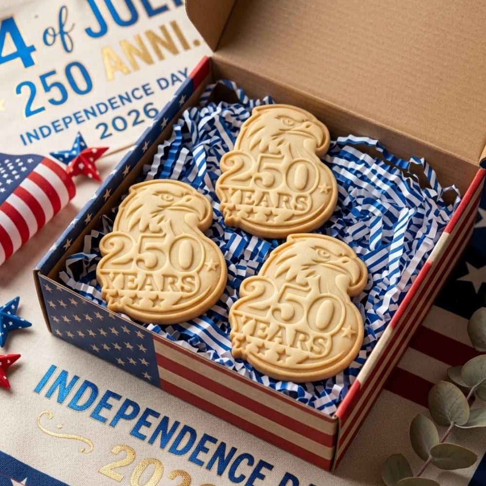 250 Years of Freedom Eagle Cookie Cutter & Stamp, Semiquincentennial Patriotic Cookie Mold, 1776 2026 Liberty Biscuit Stamp