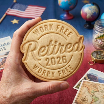 Retirement Work Free Worry Free Cookie Cutter Stamp, Retirement Party, Retirement Gift, Retirement Cookie, Custom Retirement Cutter