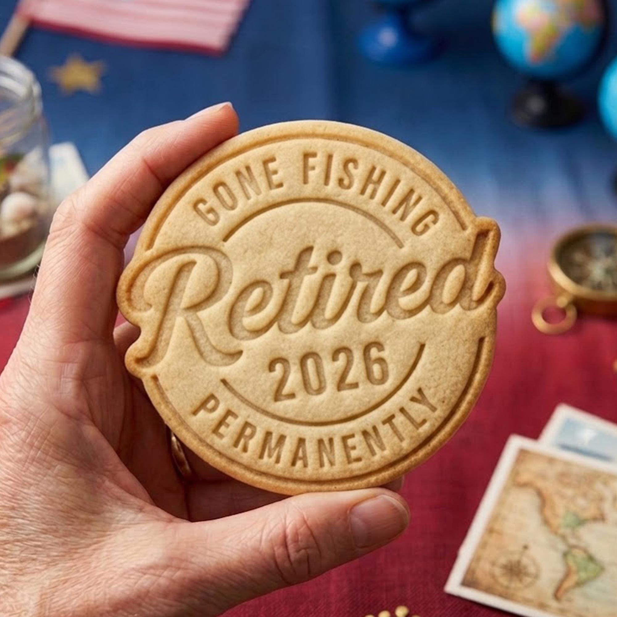 Retirement Gone Fishing Permanently Cookie Cutter Stamp, Retirement Party, Retirement Gift, Retirement Cookie, Custom Retirement Cutter