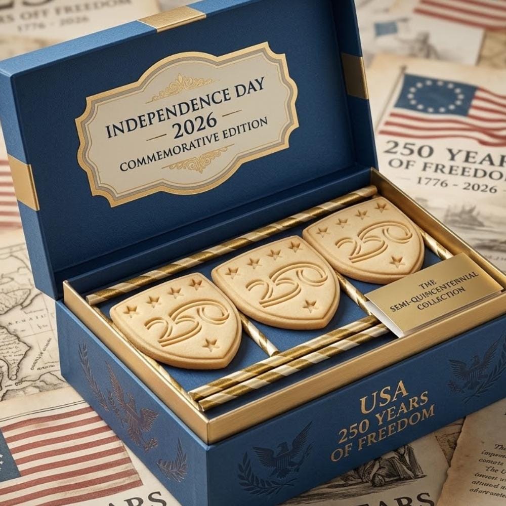 250 Years Patriotic Shield Cookie Cutter & Stamp, 4 of July Celebration Cookie Cutter, Independence Day Cookie Stamp