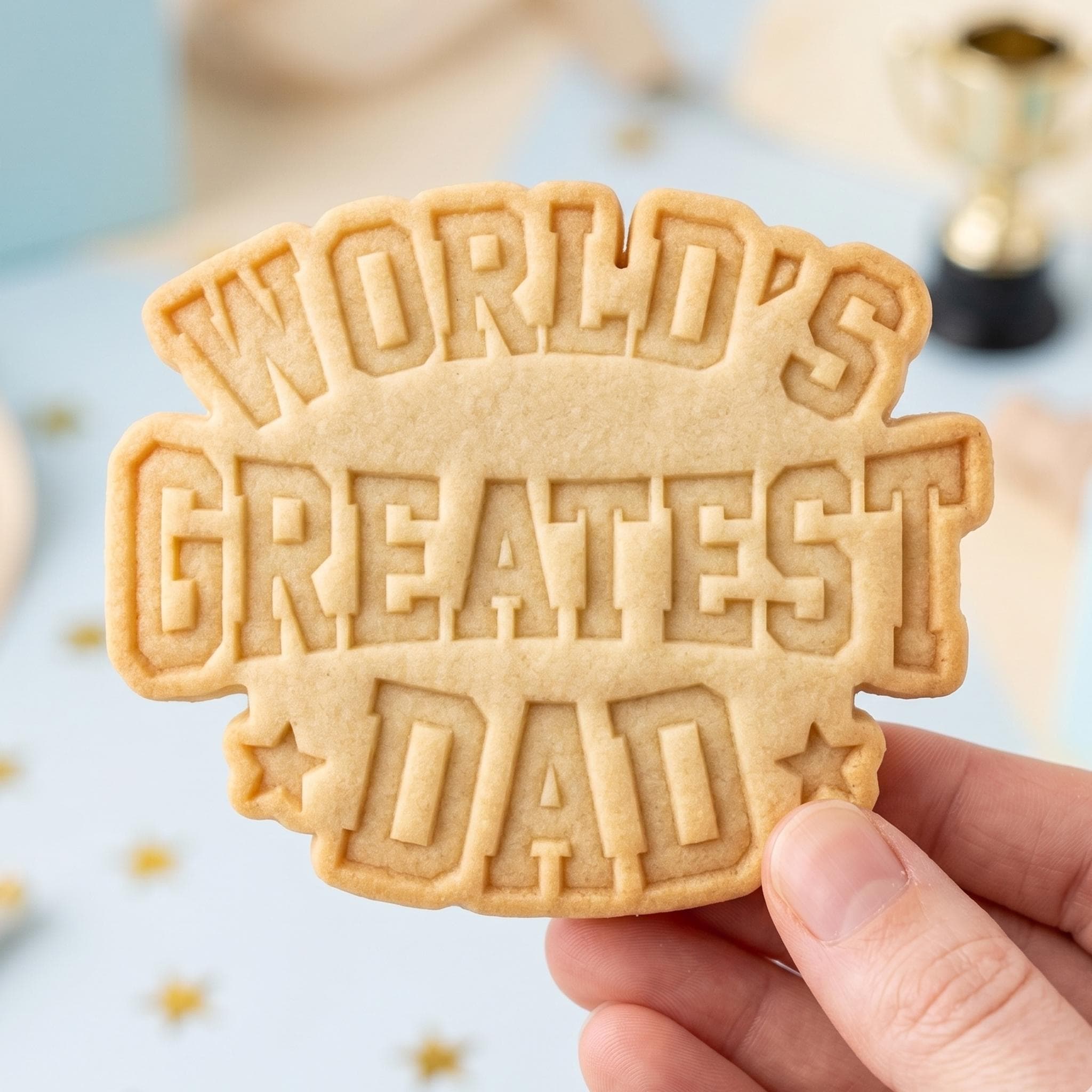 Worlds Greatest Dad Cookie Cutter, Father Celebration Text Stamp, Polymer Clay Cutter, Best Parent Holiday Present Mold, Oval Plaque, DIY
