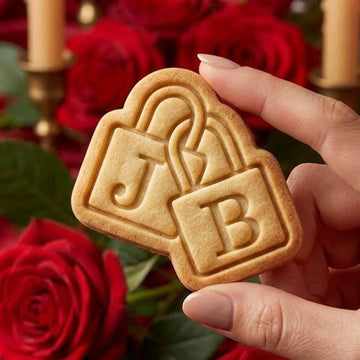 Custom Letter With 2 Locks Cookie Cutter Stamp, Fondant Cutter, Wedding Baking, Bridal Shower, Custom Names Date Wedding, Couple Gifts