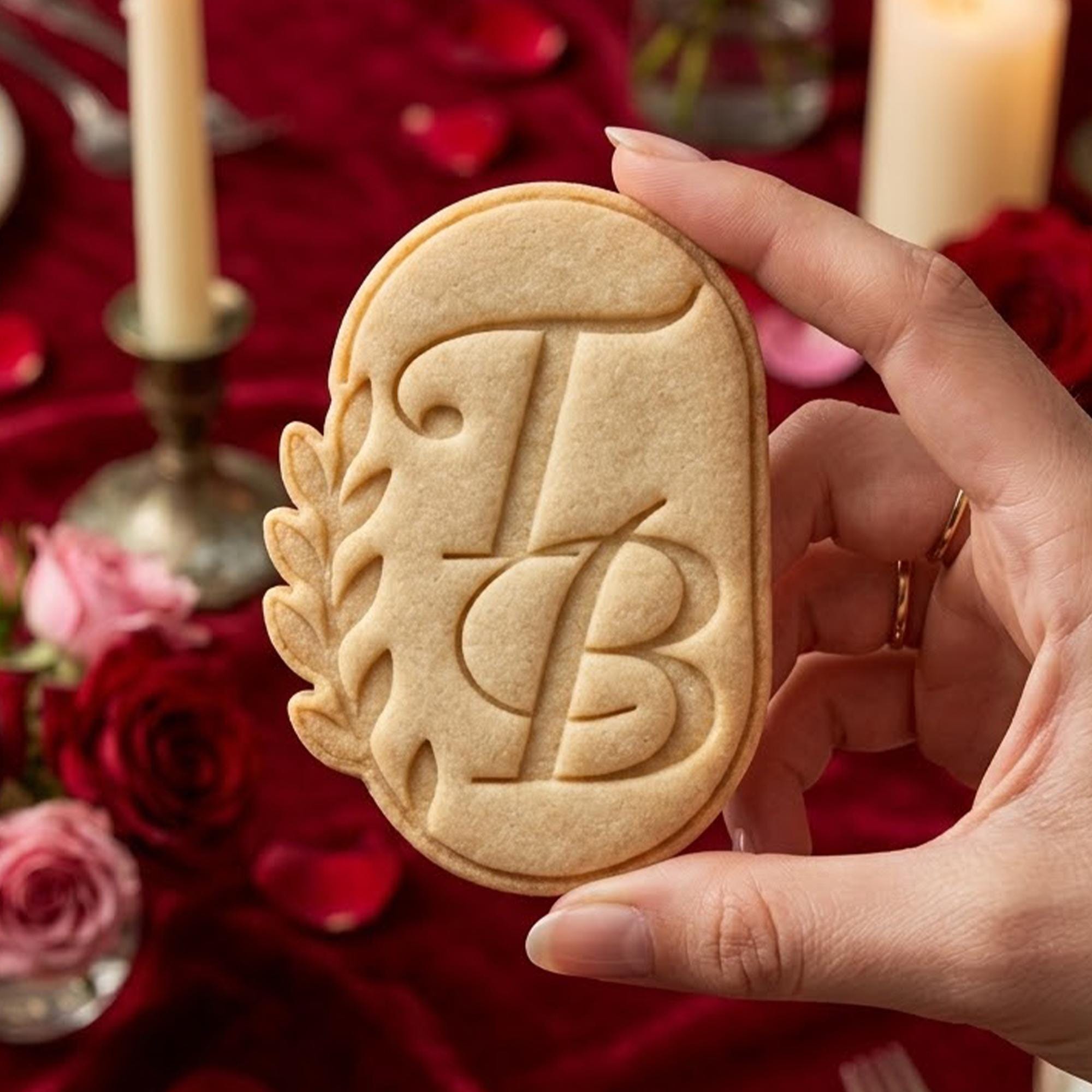 Custom Wedding With Leave Cookie Cutter Stamp, Bridal Shower, Date Names Wedding Cutter, Fondant Cutter, Wedding Baking, Couple Gifts