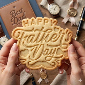 Happy Father's Day Cookie Cutter & Stamp, Best Dad Ever Fondant Cutter, Mustache Father Celebration Biscuit Stamp