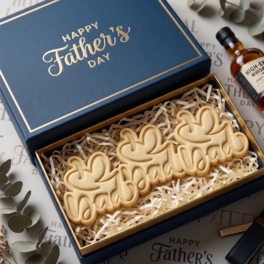 I Love Dad Cookie Cutter & Stamp, Father's Day Birthday Fondant Cutter, Heart Papa Celebration Biscuit Stamp