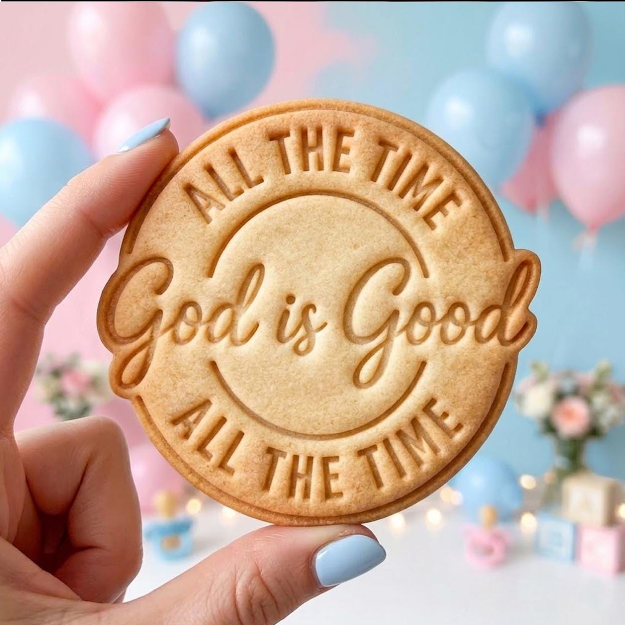 God Is Good Cookie Cutter Stamp, Baby Gift, Baby Shower, Custom Cookie Stamp, Birthday Baking, Happy Birthday, God Cutter, Cross Cookie