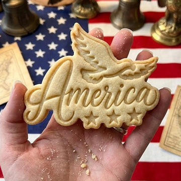 America With Bird 1776 2026 Cookie Cutter Stamp, 250th Anniversary, Independence Day, Patriotic Baking, 250 Years of Freedom, America 250