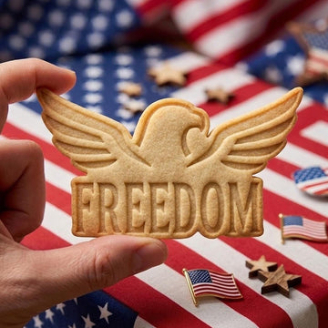FREEDOM With Bird Cookie Cutter Stamp, 250th Anniversary, Independence Day, 250 Years of Freedom, America  250 1776 2026, Patriotic Baking