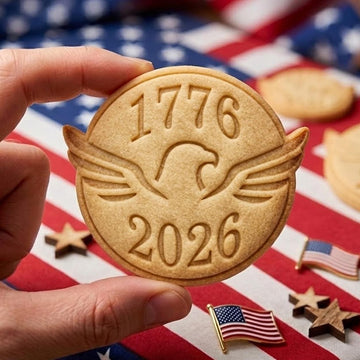 America 250 1776 2026 With Bird Cookie Cutter Stamp, 250th Anniversary, Independence Day, 250 Year of Freedom, Patriotic Baking, 4th Of july