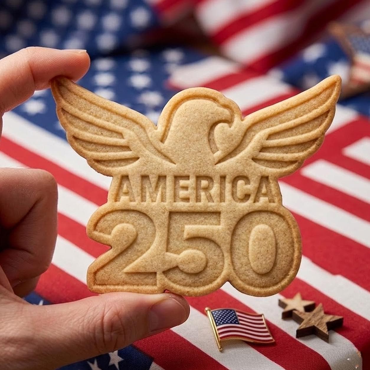 America 250 Cookie Cutter Stamp, America 1776 2026, 250th Anniversary, 250 Years of Freedom, Patriotic Baking, 4th of July Cookie