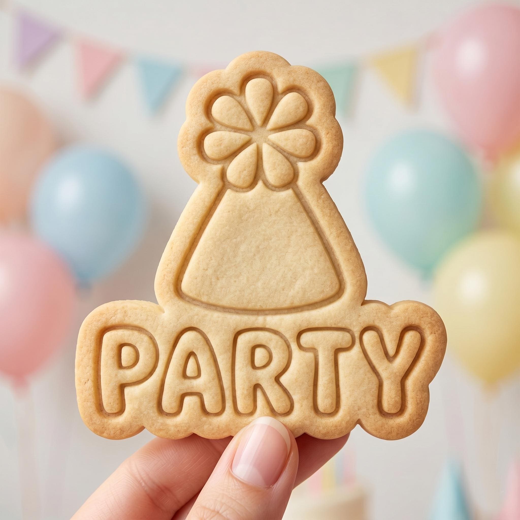 Party Hat Cookie Cutter, Birthday Celebrate Stamp, Polymer Clay Cutter, Kids Birthday Gift Mold, Festive Party Plaque, Polyclay DIY Craft