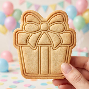 Gift Box Cookie Cutter, Christmas Present Stamp, Polymer Clay Cutter, Birthday Surprise Gift Mold, Ribbon Bow Plaque, Polyclay DIY Craft