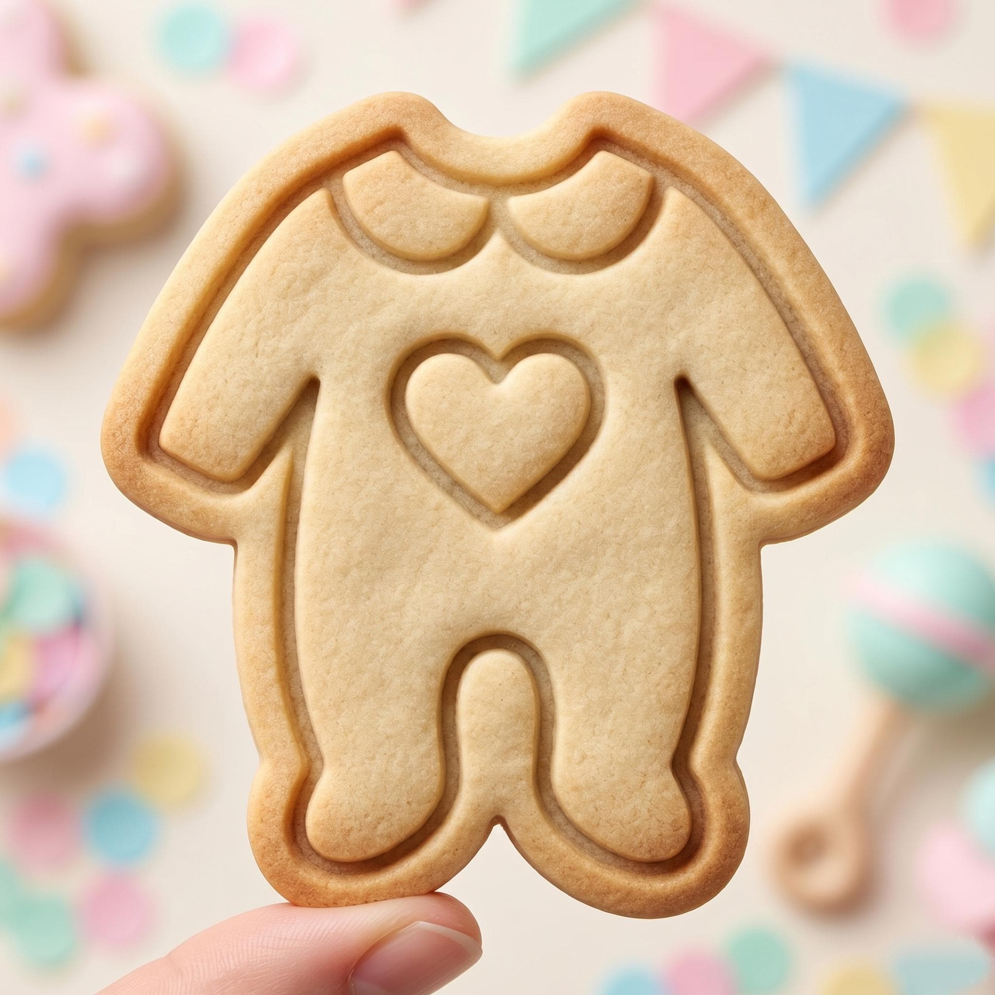 Baby Onesie Cookie Cutter, Heart Bodysuit Stamp, Polymer Clay Cutter, Baby Shower Gift Mold, Infant Clothes Plaque, Polyclay DIY Craft Tool