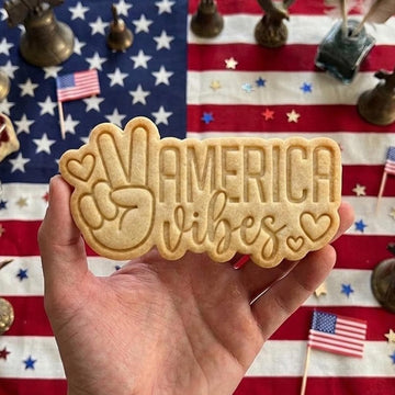 America Vibe Cookie Cutter Stamp, 250th Anniversary, Independence Day, Patriotic Baking, 250 Years of Freedom, America 250 Cookie
