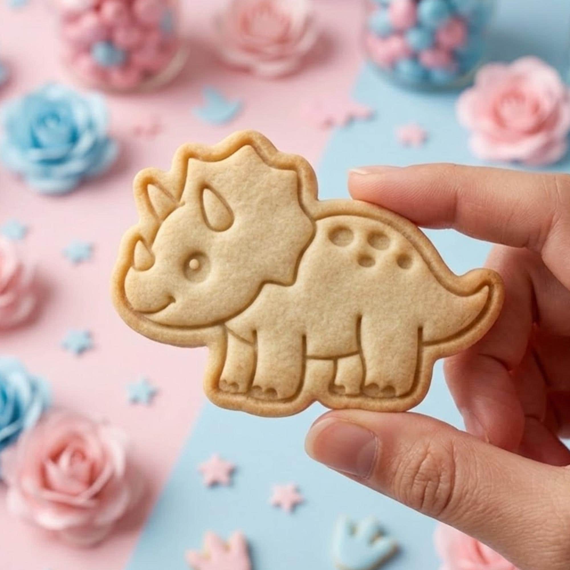 Cute Dinosaurs Cookie Cutter Stamp Set, Baby Gift, Baby Shower Cookie Cutter, Custom Cutter Stamp, Birthday Baking, Baby Cutter, Clay Cutter