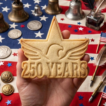 250 Years with Bird Star Cookie Cutter Stamp, 250th Anniversary, Independence Day, Patriotic Baking, 250 Years of Freedom, Clay Cutter
