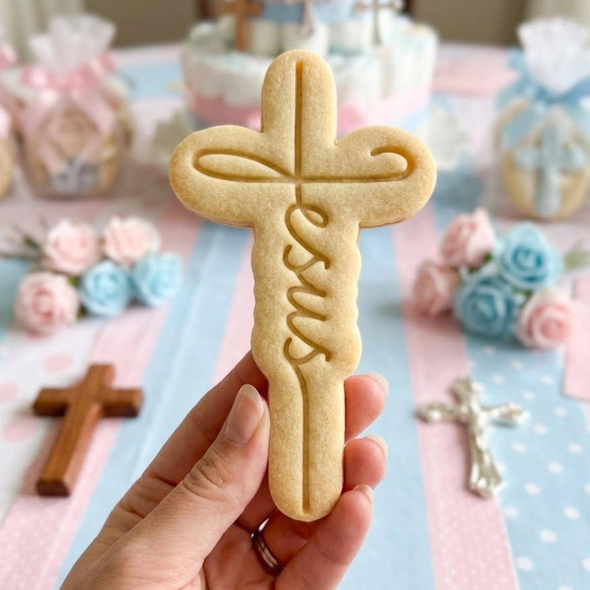 Jesus Cross Cutter Stamp, Custom Cookie, Birthday Baking, God Cutter, Cross Cookie, Baby Gift, Baby Shower, Christian Cutter, Clay Cutter