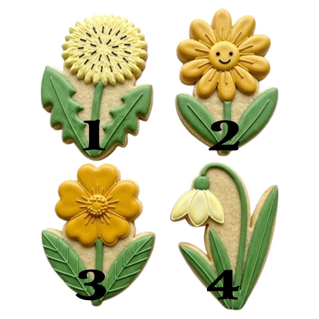 Floral Yellow Theme Cookie Cutter Set, Floral Cutter, Fondant Cutter, Baby Shower Cookie, Birthday Gift, Flower Cutter, Clay Cutter