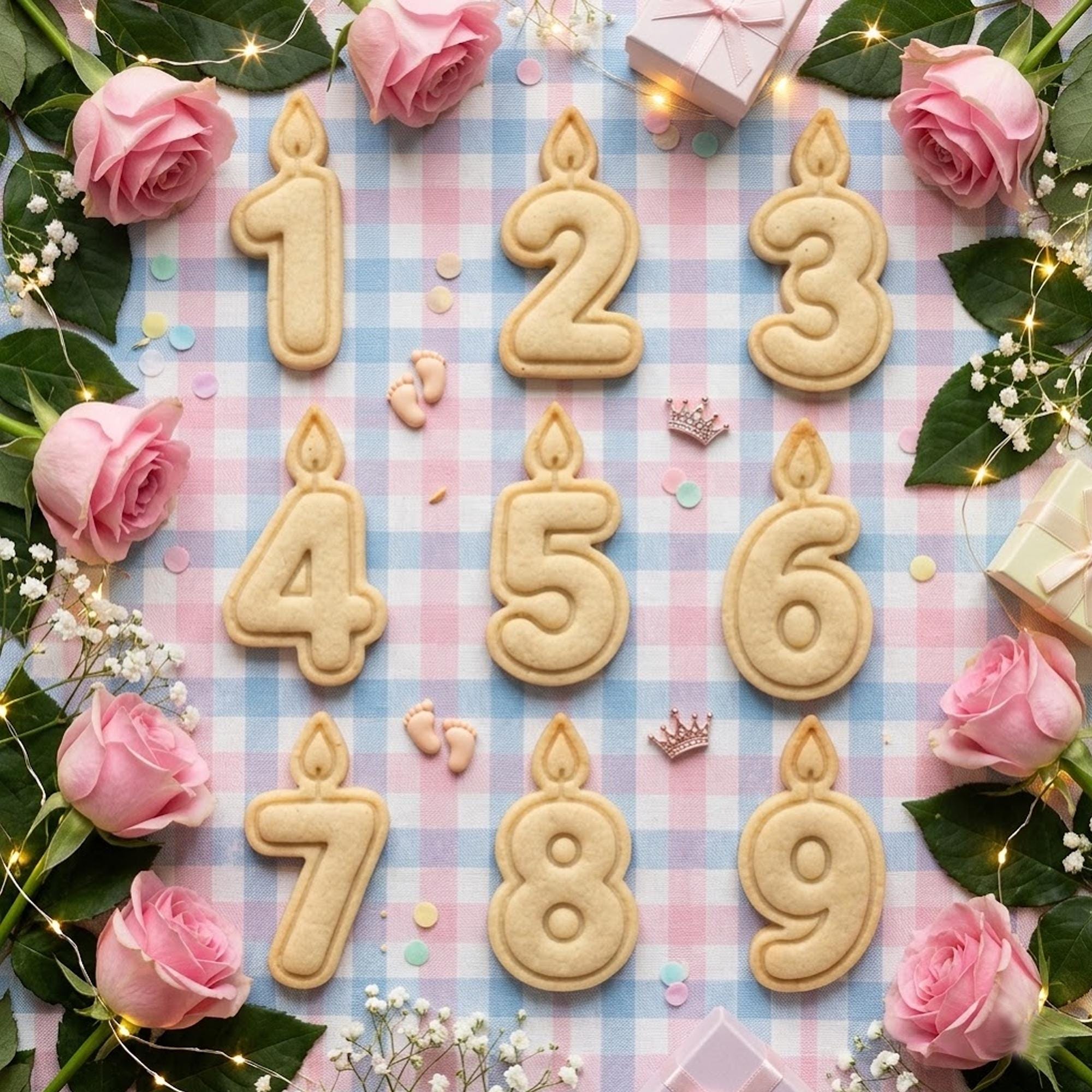 Candle Number Cookie Cutter Stamp, Baby Gift, Baby Shower Cutter, Birthday Baking, Age Birthday Cookie Cutter, Number Clay Cutter