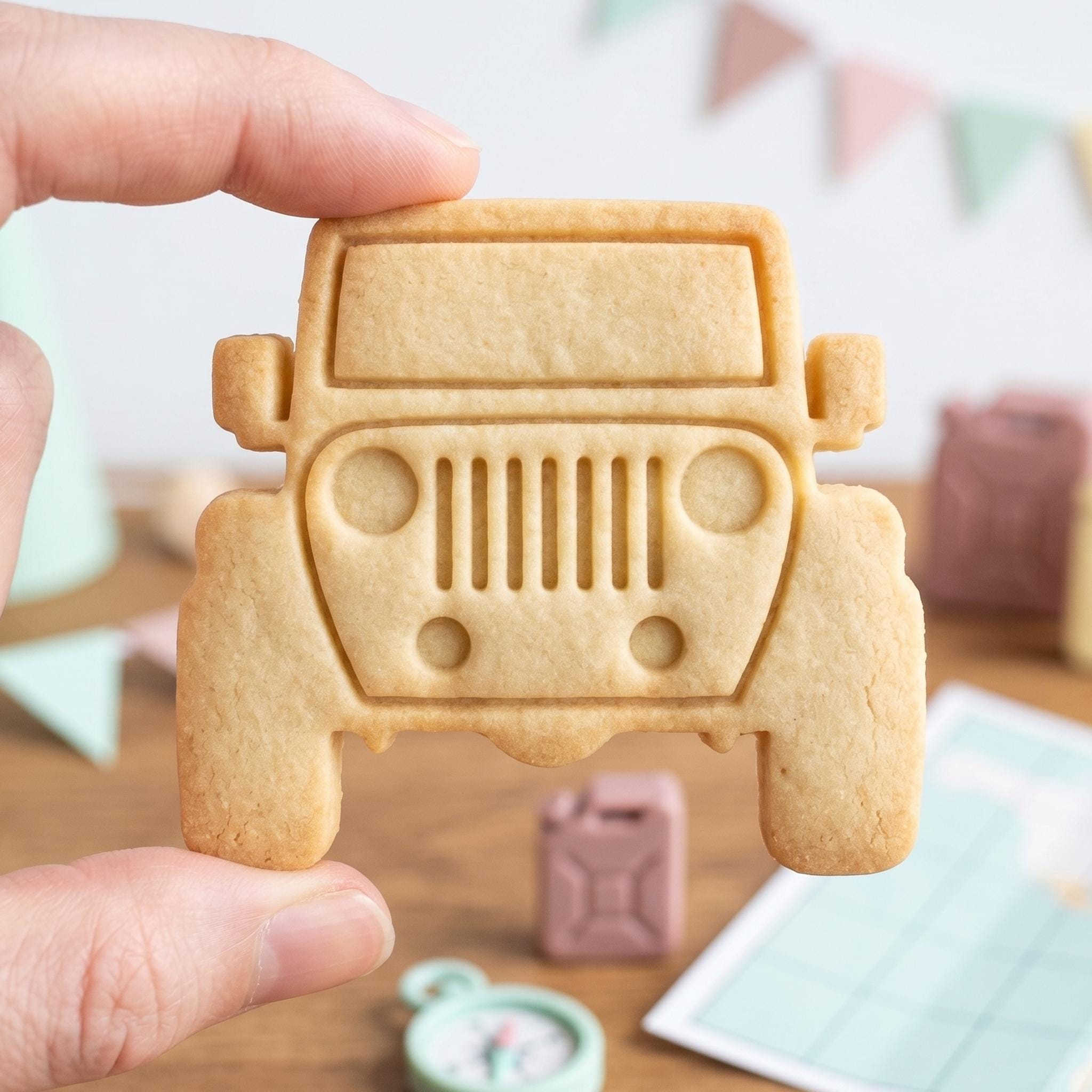 Off Road Car Cookie Cutter, Cute Adventure Jeep Vehicle Stamp, Polymer Clay Cutter, Kids Safari Birthday Party Mold, Transport Plaque, DIY