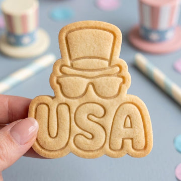 Patriotic USA Cookie Cutter, Cool Uncle Sam Glasses Stamp, Polymer Clay Cutter, 4th of July Celebration Mold, American Pride Plaque, DIY