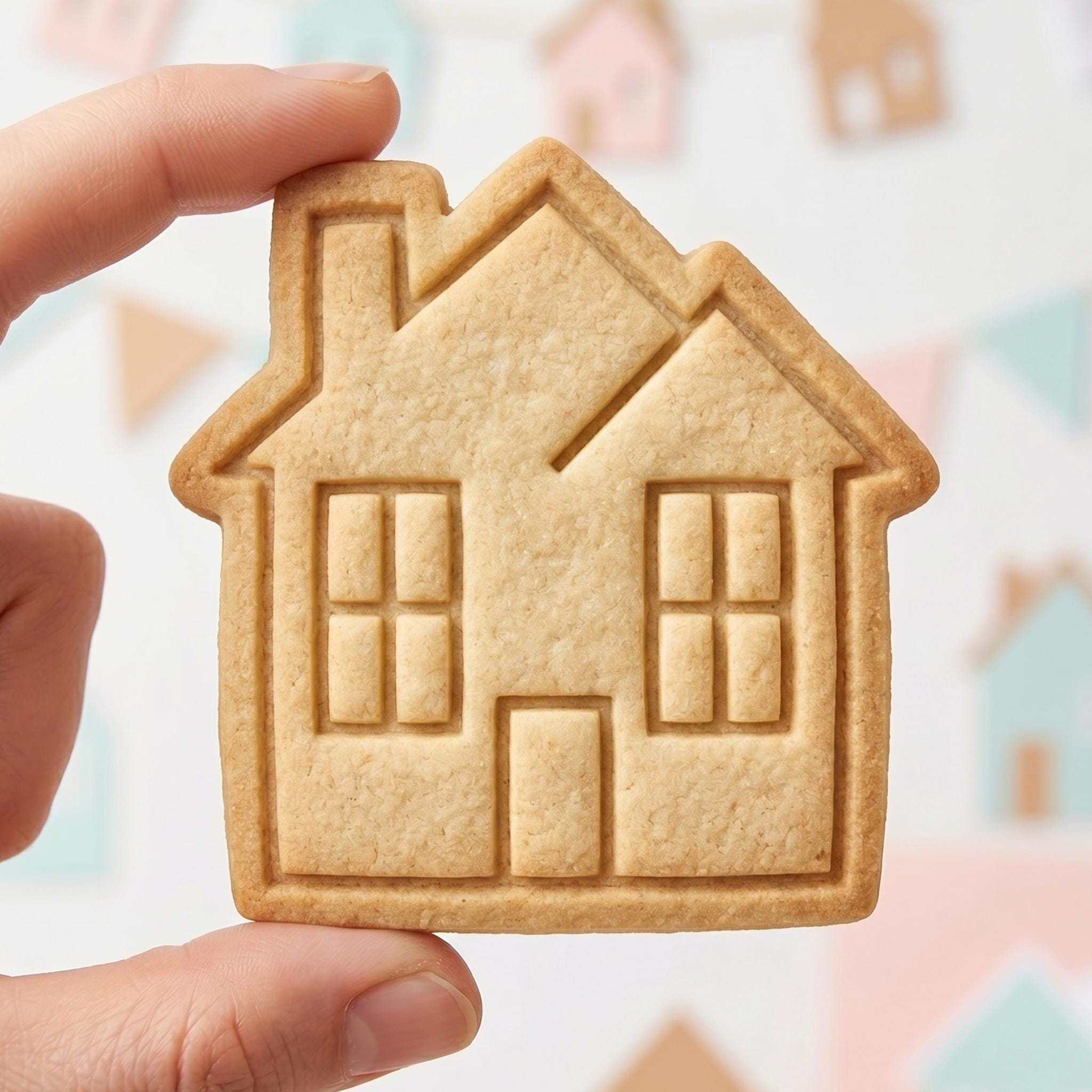 Housewarming House Cookie Cutter, Cute Sweet Home Real Estate Stamp, Polymer Clay Cutter, New Home Celebration Present Mold, Village Plaque