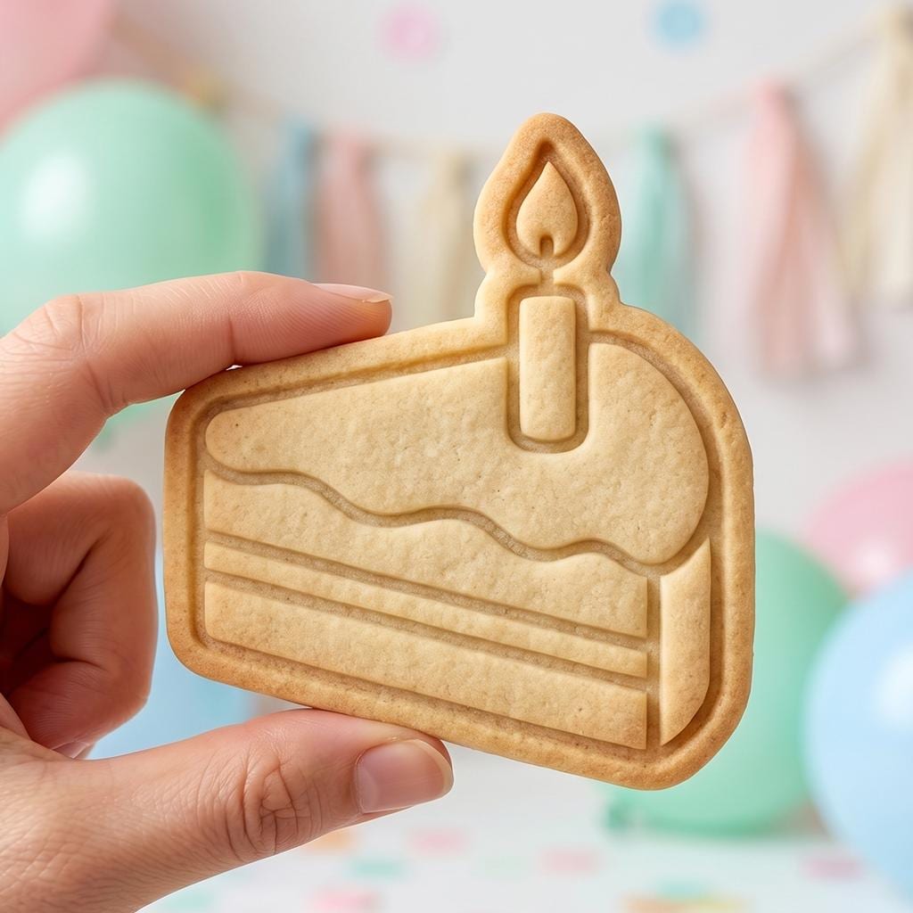 Birthday Cake Slice Cookie Cutter, Celebration Candle Stamp, Polymer Clay Cutter, Cute Cake Piece Mold, Wedding Anniversary Plaque, DIY