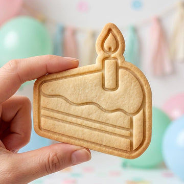 Birthday Cake Slice Cookie Cutter, Celebration Candle Stamp, Polymer Clay Cutter, Cute Cake Piece Mold, Wedding Anniversary Plaque, DIY