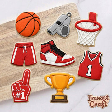 Basketball Theme Cookie Cutters, Fondant Cutter, Baby Shower, Birthday Gift, Sports Cookie Cutters, Basketball Hoop Cutter, Sports Baking