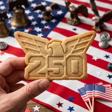 250 With Bird USA Cookie Cutter Stamp, 250th Anniversary, Independence Day, Patriotic Baking, 250 Years of Freedom, America 250 1776 2026