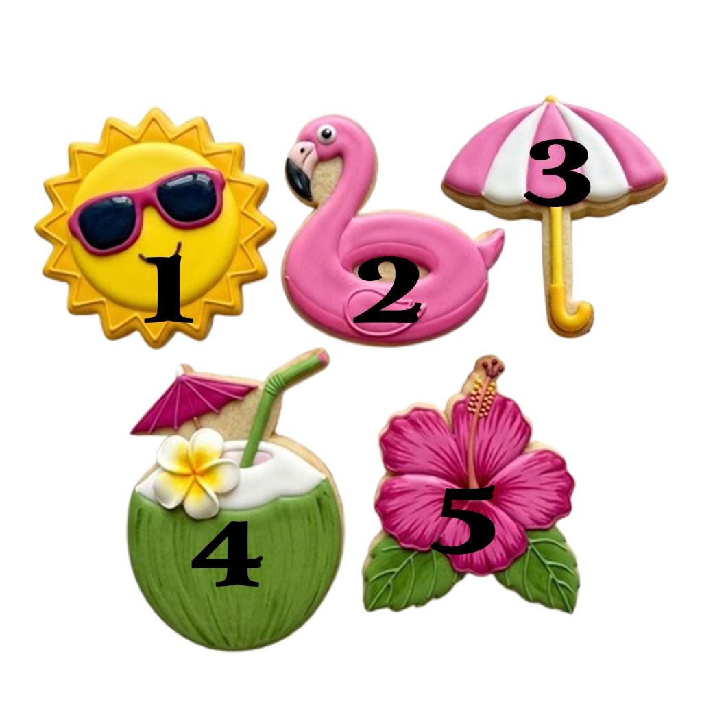 Beach Sumer Vibes Cookie Cutters, Summer Vibe Cookie Cutters Set, Floral Set Cutter, Beach Day Cookie, Summer Gift, Clay Cutter