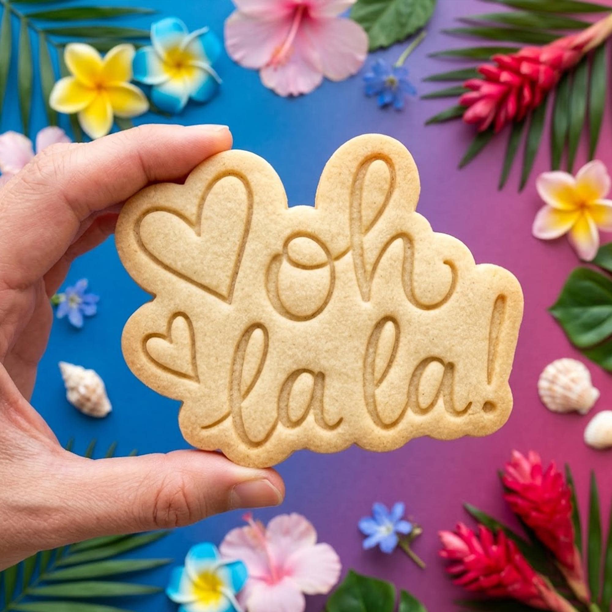 Oh La La Summer Cookie Cutter Stamp, Tropical Vacation Baking, Coconut Cutter, Beach Day, Summer Gift, Glasses Cutter, Summer Party