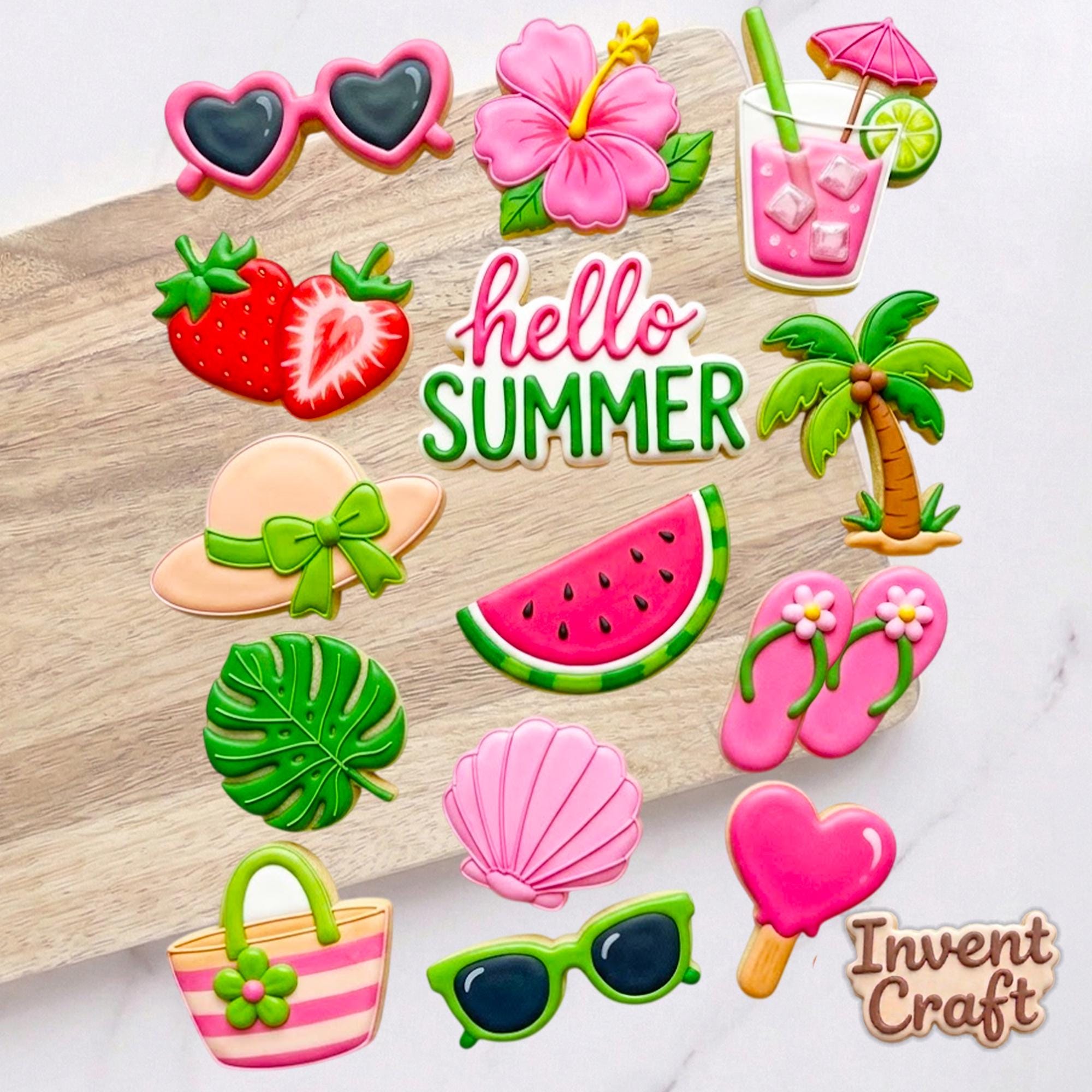 Hello Summer Cutter Set, Tropical Vacation, Love Summer Cutter, Beach Day, Beach Life, Summer Party, Sun Cutter, Summer Gift, Clay Cutter