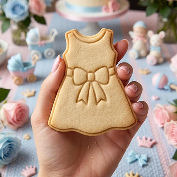 Cute Dress With Bow Cookie Cutter Stamp, Baby Gift, Baby Shower Cutter, Custom Stamp, Birthday Baking, Happy Birthday, Birthday Cookie