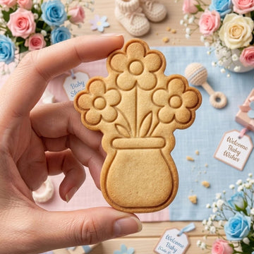 Cute Flower Vase Cookie Cutter Stamp, Baby Gift, Baby Shower Cutter, Custom Cookie Stamp, Birthday Baking, Happy Birthday, Birthday Cookie