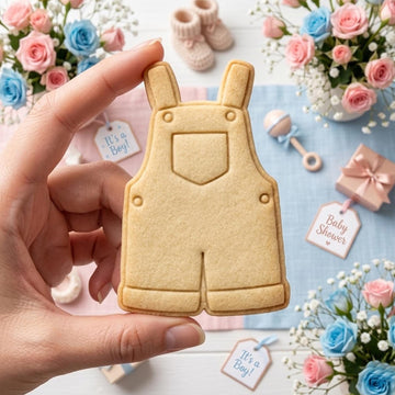 Cute Overalls Baby Cookie Cutter Stamp, Baby Gift, Baby Shower Cutter, Custom Cookie Stamp, Birthday Baking, Happy Birthday, Birthday Cookie
