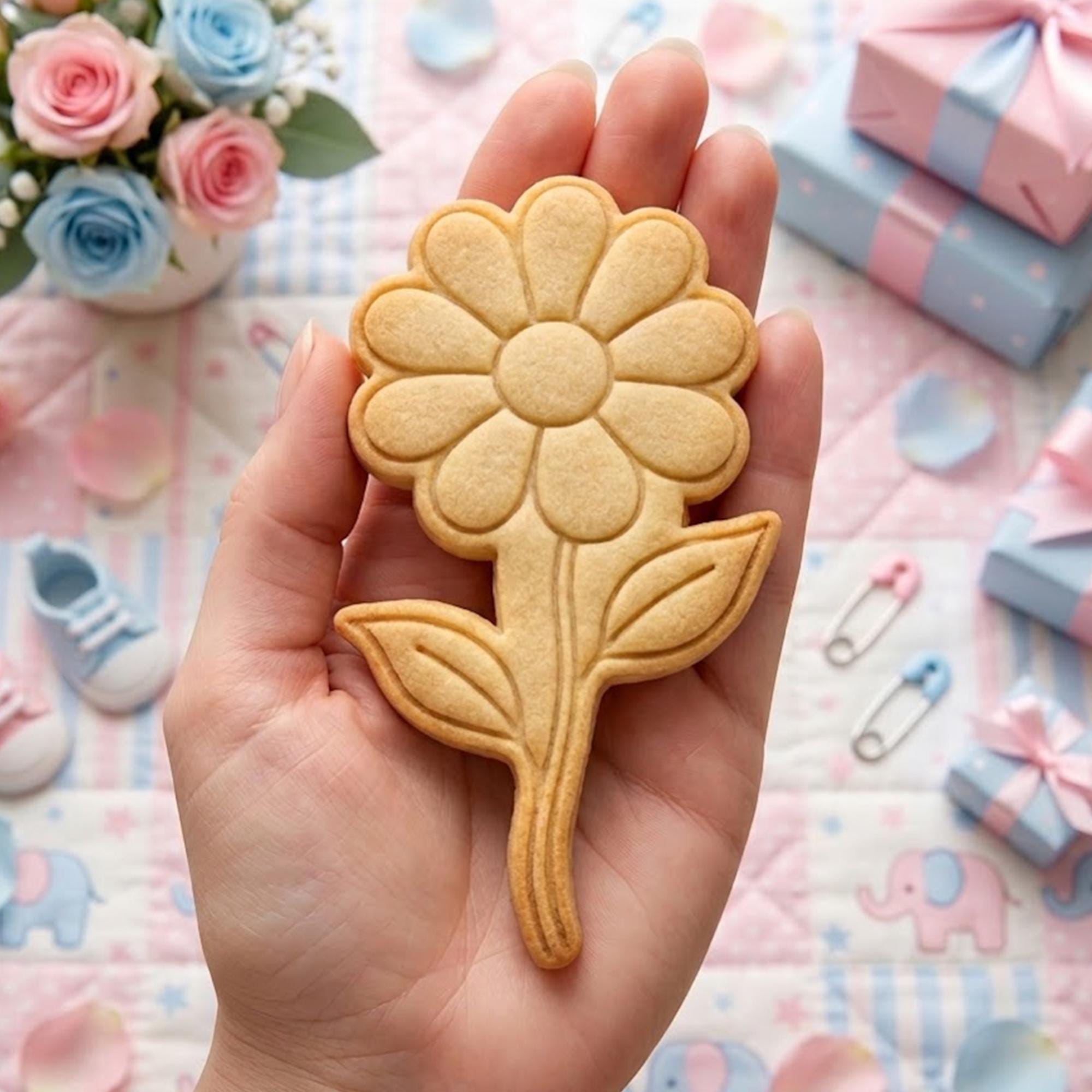 Daisy Cookie Cutter Stamp, Daisy Cutter, Baby Gift, Baby Shower Cutter, Custom Stamp, Birthday Baking, Happy Birthday Cutter, Clay Cutter