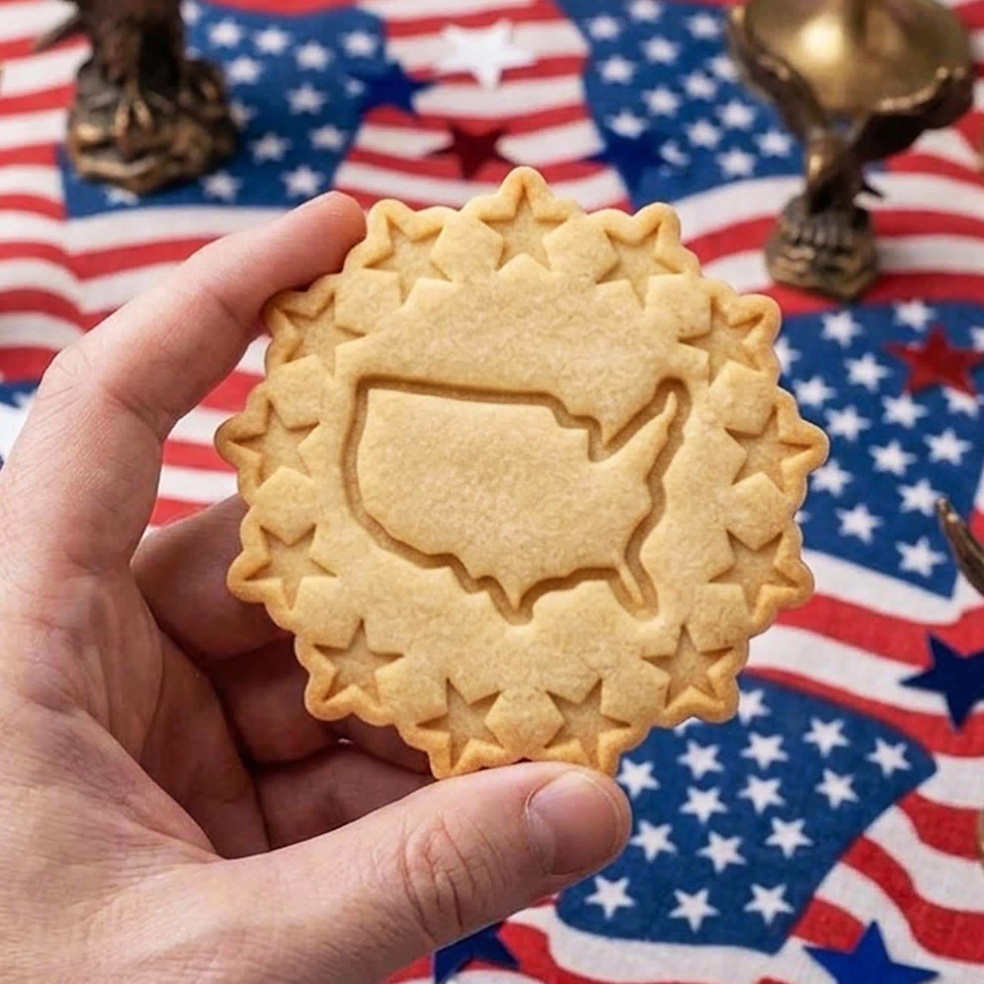 Map America With Star Cookie Cutter Stamp, 250th Anniversary, Independence Day, Patriotic Baking, 250 Year of Freedom, America 250 1776 2026
