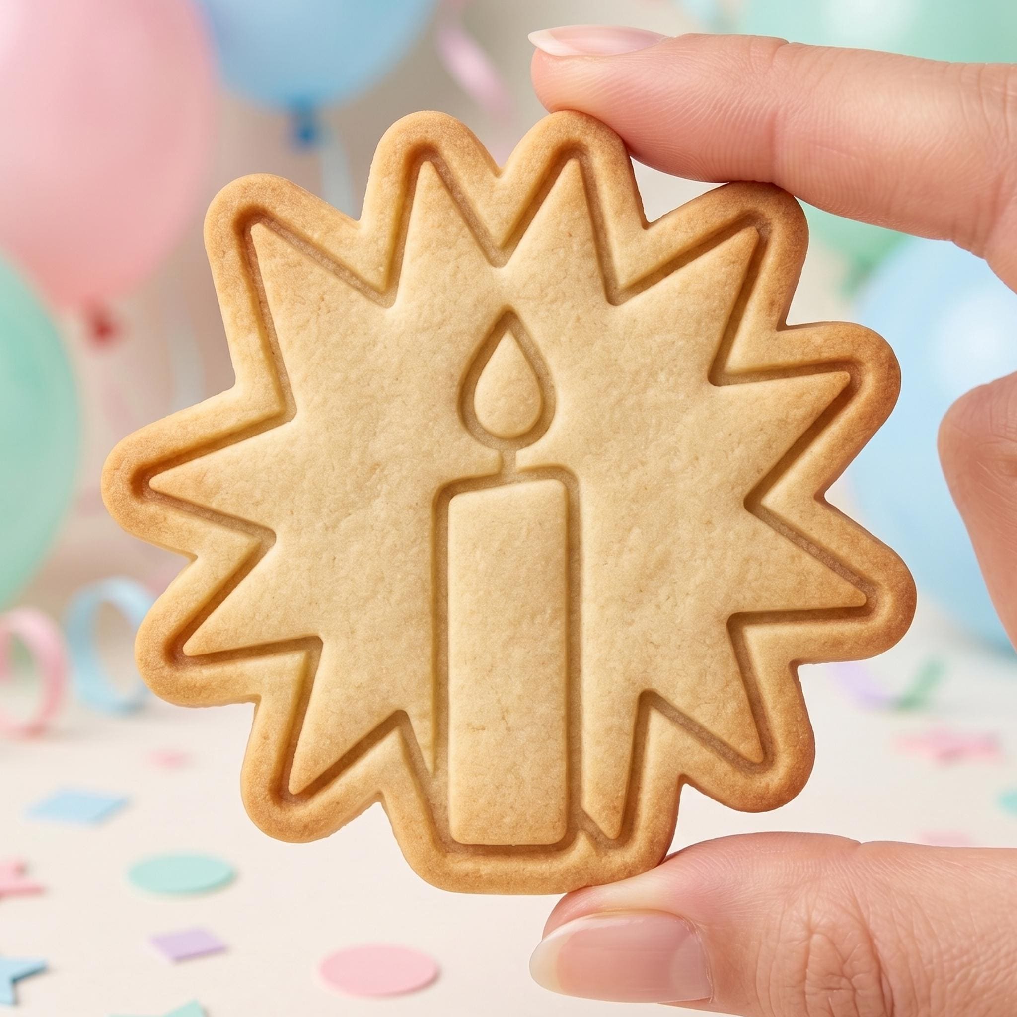 Shining Candle Cookie Cutter, Birthday Glow Stamp, Polymer Clay Cutter, Starburst Celebration Mold, Festive Candle Plaque, DIY Craft Tool