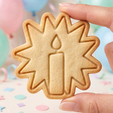Shining Candle Cookie Cutter, Birthday Glow Stamp, Polymer Clay Cutter, Starburst Celebration Mold, Festive Candle Plaque, DIY Craft Tool