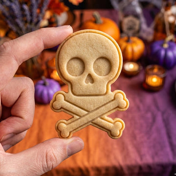 Skull with Bones Cookie Cutter Stamp, Spider Cutter, Halloween Gift, Halloween Baking, Halloween Cutter, Trick or Treat, Skull Cutter