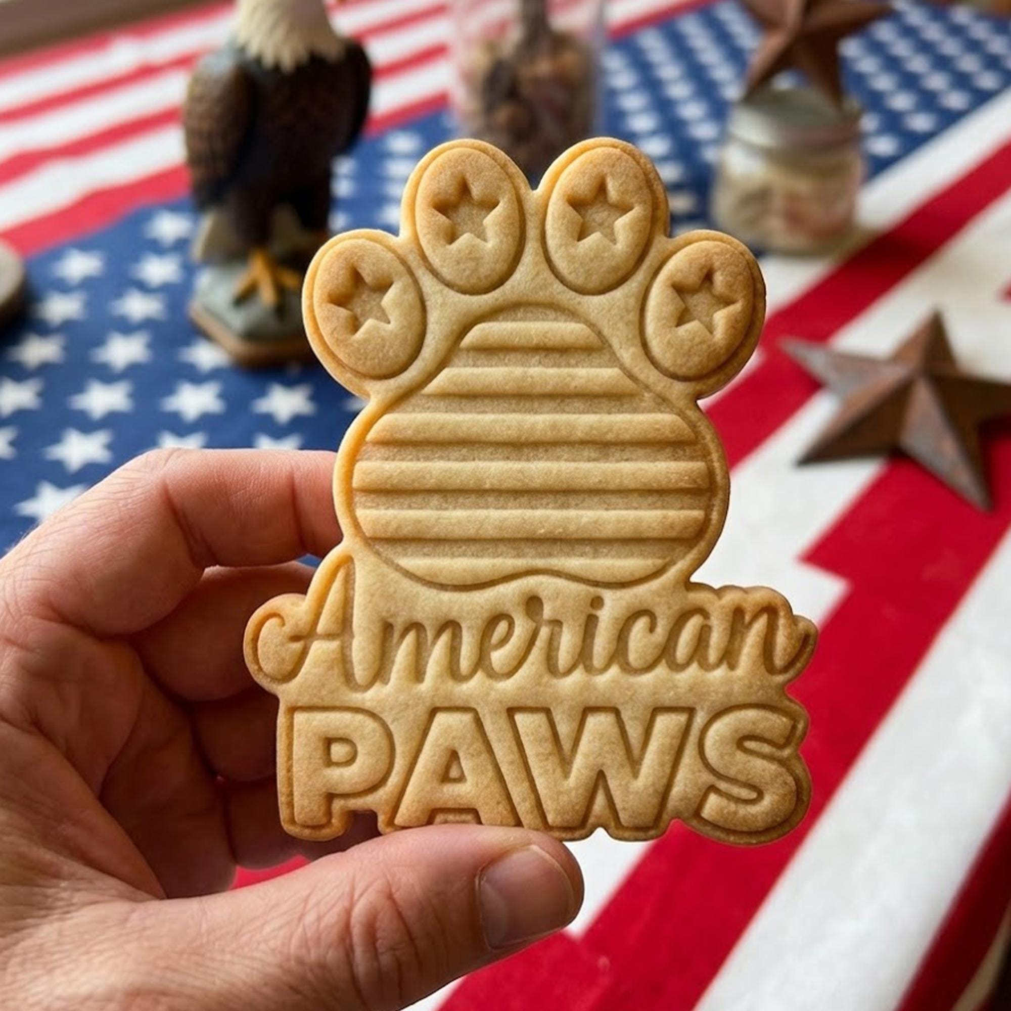 America Paws Cookie Cutter Stamp, 250th Anniversary, Independence Day, Patriotic Baking, 250 Years of Freedom, America 250 1776 2026 Freedom