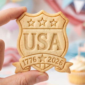 USA 250 Cookie Cutter, Semiquincentennial Shield Stamp, Polymer Clay Cutter, 1776 2026 Independence Mold, Patriotic America Plaque, DIY