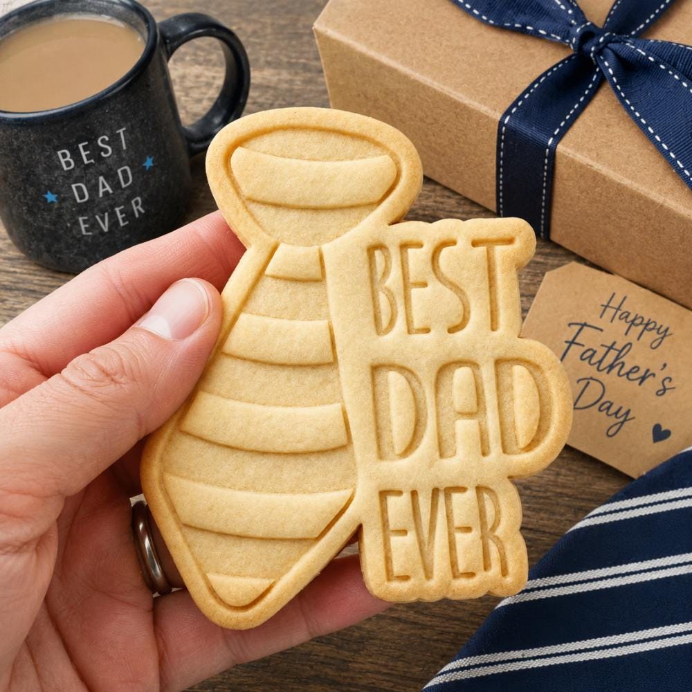 Best Dad Tie Cookie Cutter & Stamp, Father’s Day Cookie Stamp, Dad Tie Cookie Cutter, Best Dad Ever Baking Tool, Father Day Gift Stamp
