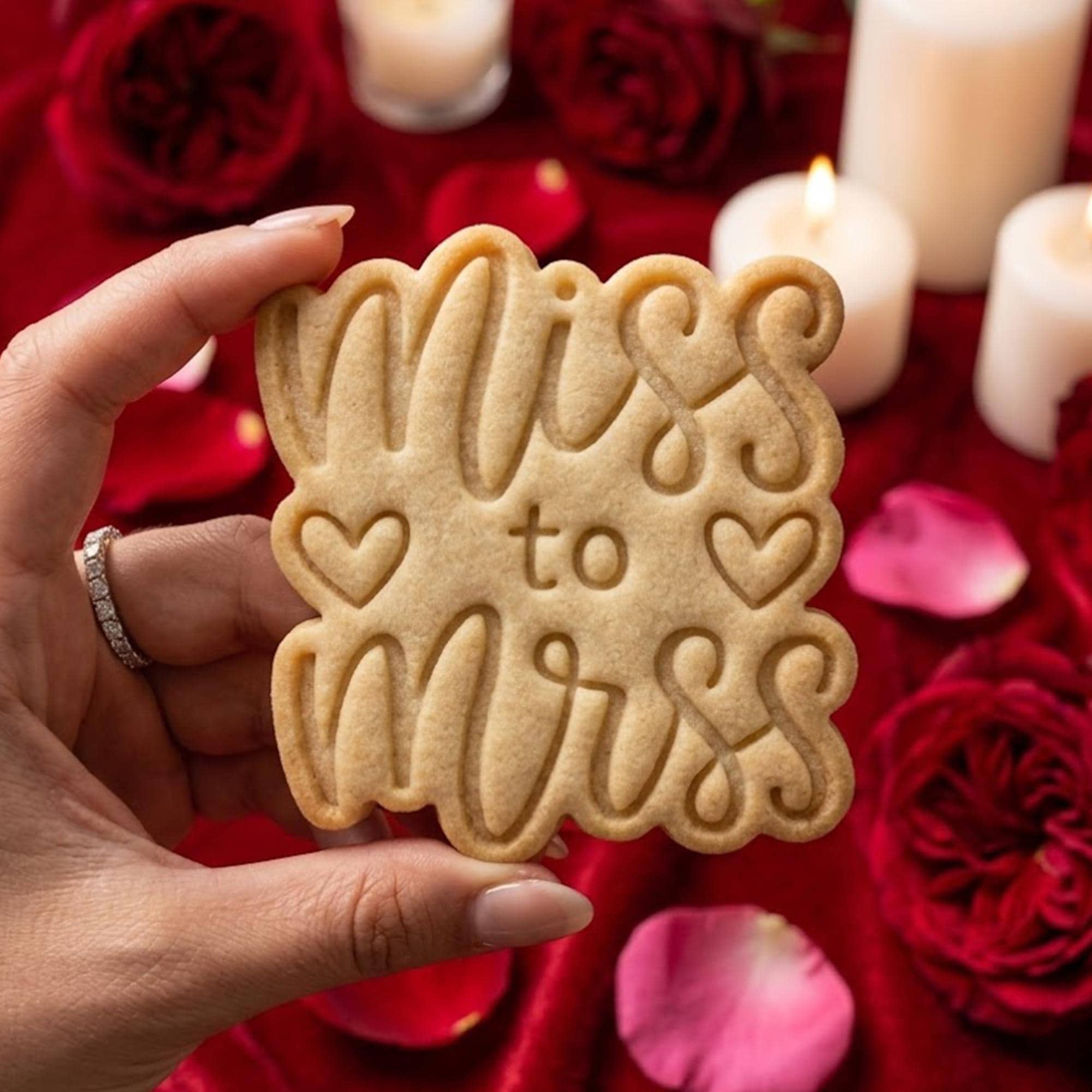 Miss to Mrs Cookie Cutter Stamp, Wedding Fondant Cutter, Bride Groom Cookie, Wedding Gifts, Love Cutter, Clay Cutter, Personalized Cookie