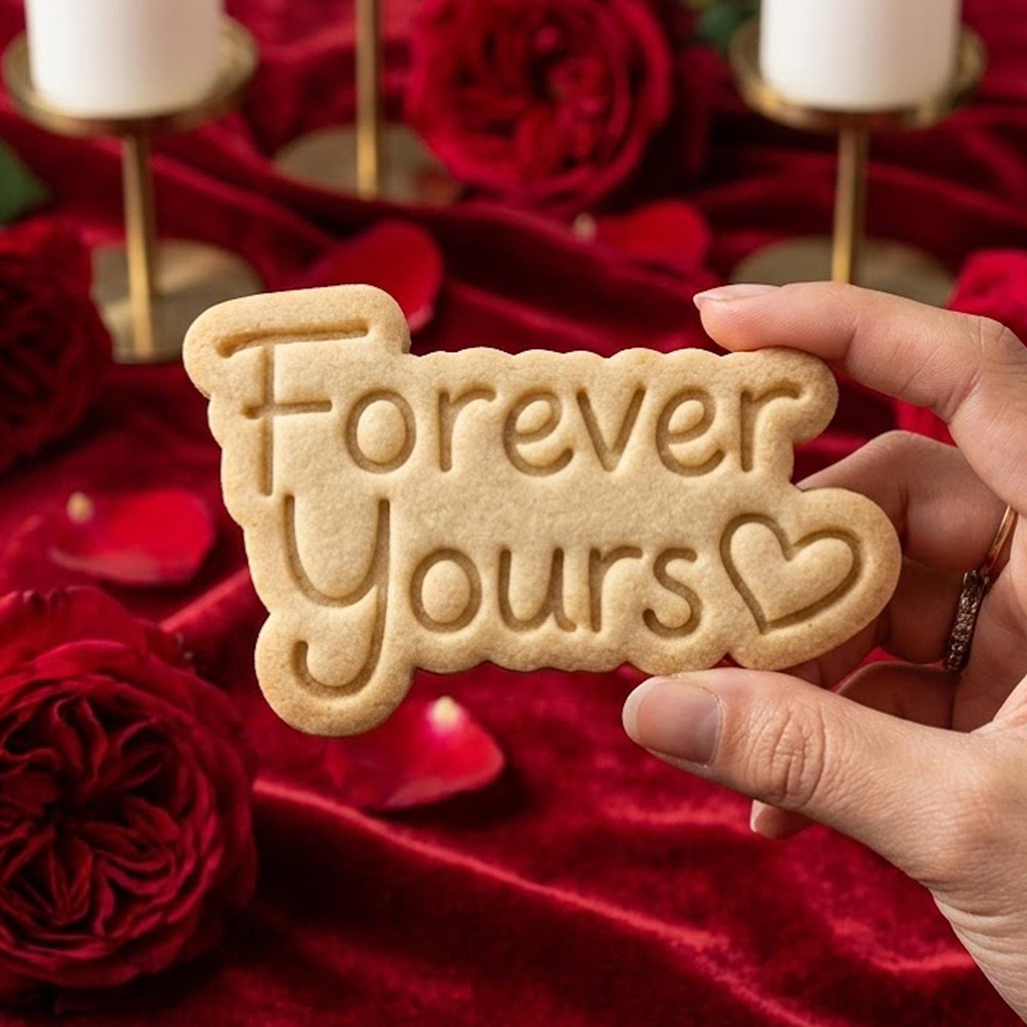 Forever Yours Cookie Cutter Stamp, Wedding Fondant Cutter, Bride Groom Cookie, Wedding Gifts, Love Cutter, Clay Cutter, Personalized Cookie