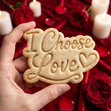 I Chooses Love Cookie Cutter Stamp, Text Wedding Fondant Cutter, Bride Groom Cookie, Wedding Gifts, Love Clay Cutter, Heart Cookie Cutter