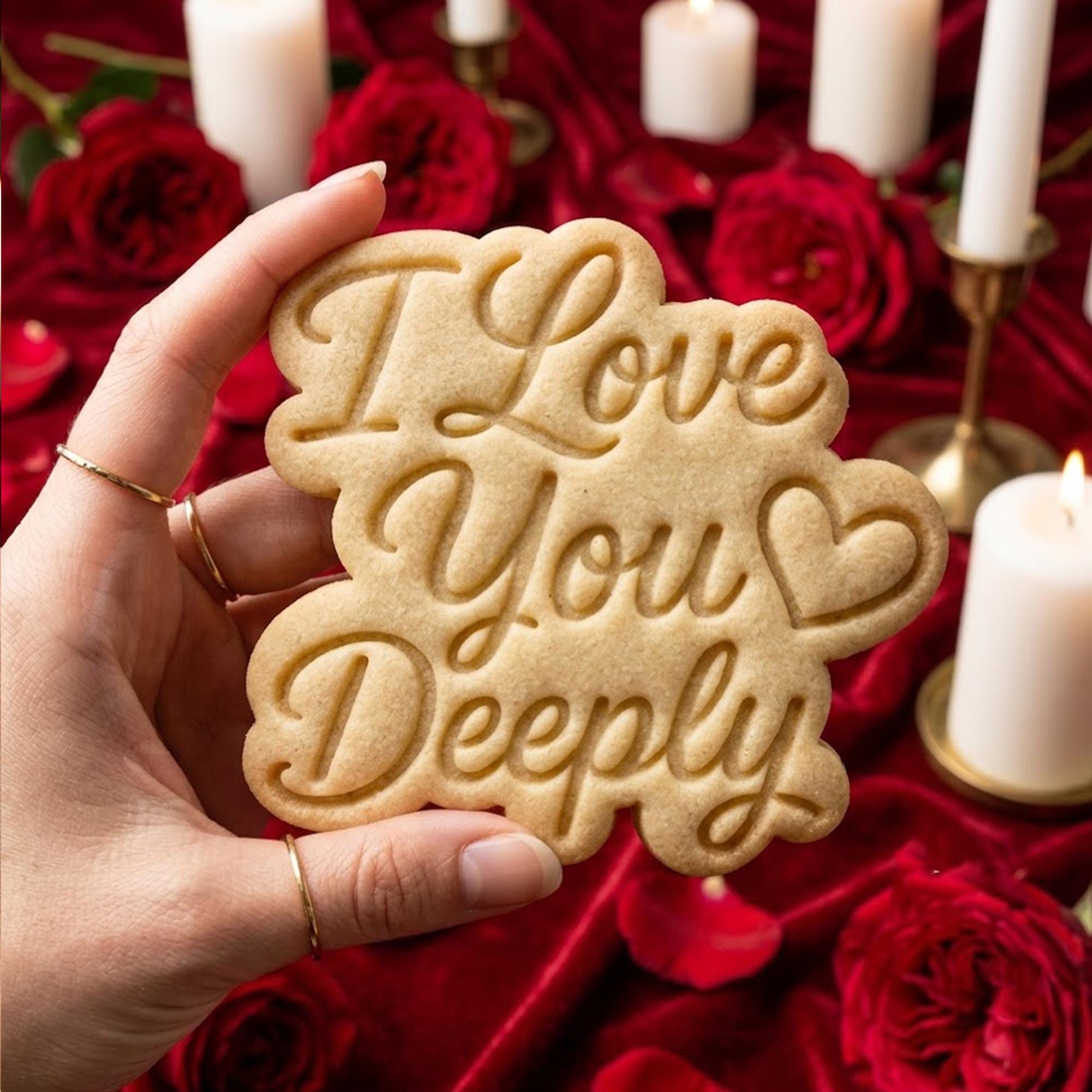 I Love You Deeply Cookie Cutter Stamp, Text Wedding Fondant Cutter, Bride Groom Cookie, Wedding Gifts, Love Clay Cutter, Heart Cookie Cutter